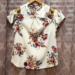 Monteau Cold Shoulder Blouse, NWT